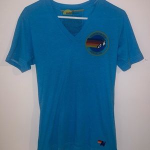 Aviator nation blue neck shirt